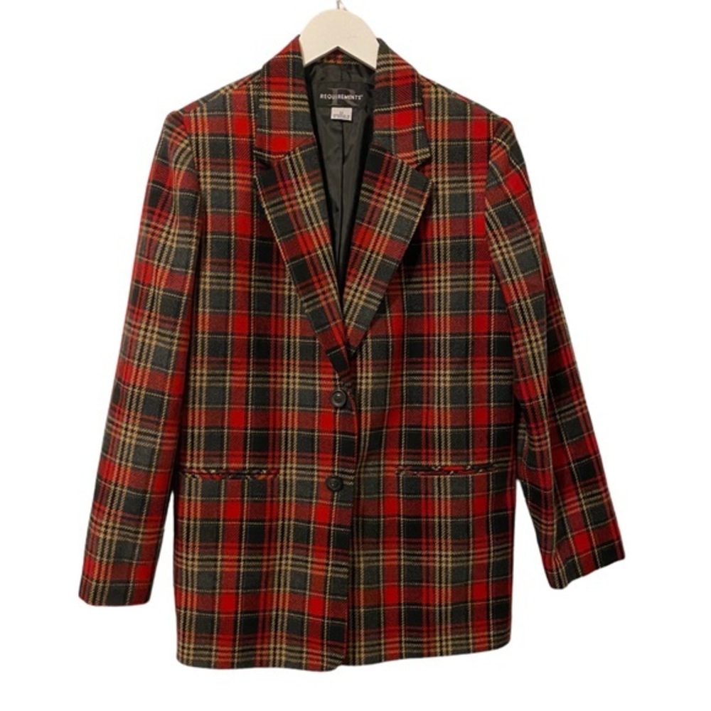 Vintage Requirements Plaid Oversized Blazer Size 12